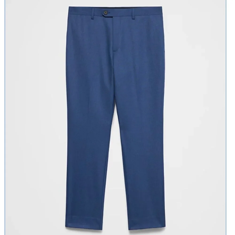 Banana Republic Tailored-Fit Mini Check Suit Trouser, Blue Jay, 30Wx30L, EUC